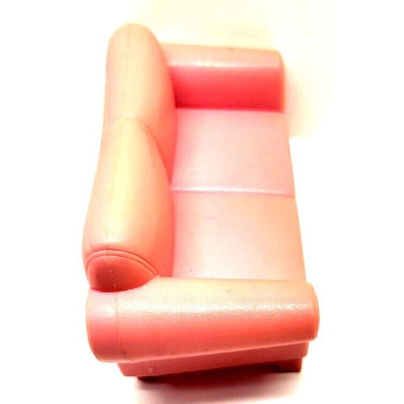 2005 FISHER PRICE Loving Family Dollhouse 5 5/8" PINK COUCH SOFA Living Room - Picture 4 of 7